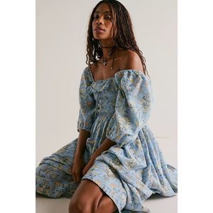 New Free People Oasis Printed Midi Dress Size Medium